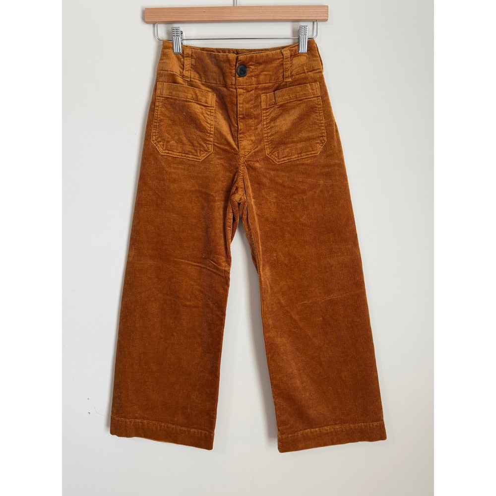Anthropologie Maeve Colette Pants Women 25P Brown Corduroy Wide Leg Cropped